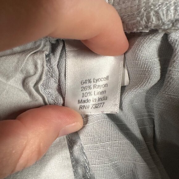 Sonoma Womens Medium Light Gray Linen Blend Pull-On Shorts Elastic Waist Pockets - Picture 8 of 14